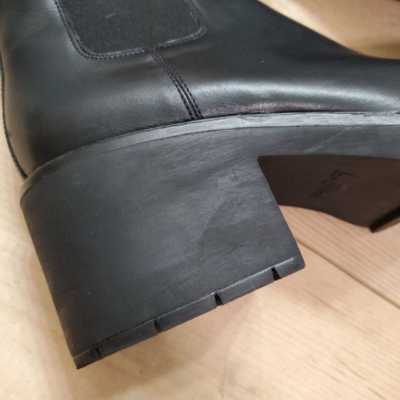 Sam Edelman Anderson Chelsea Calf Boot Chunky Platform Black Leather Womens 11M - Picture 7 of 13